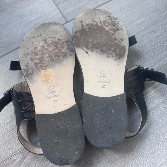 Cole Haan Black Leather Buckle Sandals - Picture 4 of 4